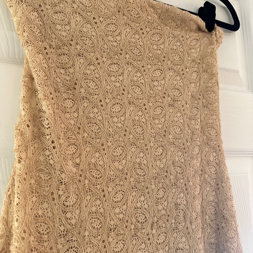 Gold strapless gown